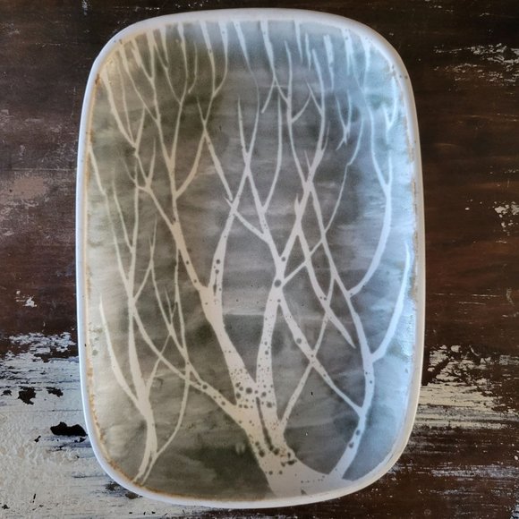 Vtg Andersen Design Studio Ceramic Decorative Plate, Sage and White Tree Design - Picture 2 of 5